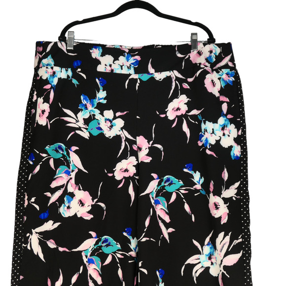 Lane Bryant Pants Womens 22 24 High Rise Wide Leg Floral Polka Dot Multicolor - Picture 2 of 13